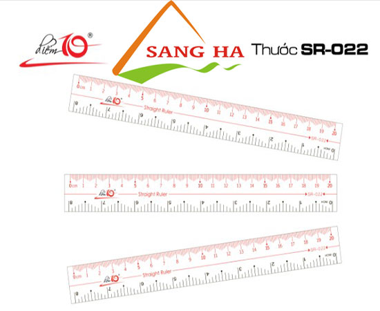 Thước thẳng Thiên Long TL SR 022 20cm PVC (Dẻo)
