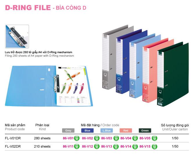 Bìa Còng D-Ring File 28Mm(280 Tờ) 86-V02