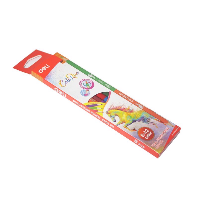 Bút Chì Màu 2 Đầu 12 Màu Deli C00500