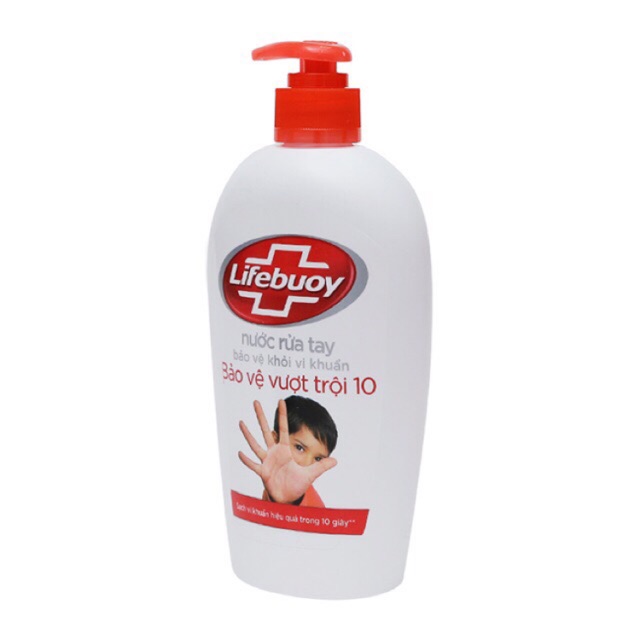 Nước Rửa Tay Lifeboy Bảo Vệ Vượt Trội 10 (Đỏ) 450ml