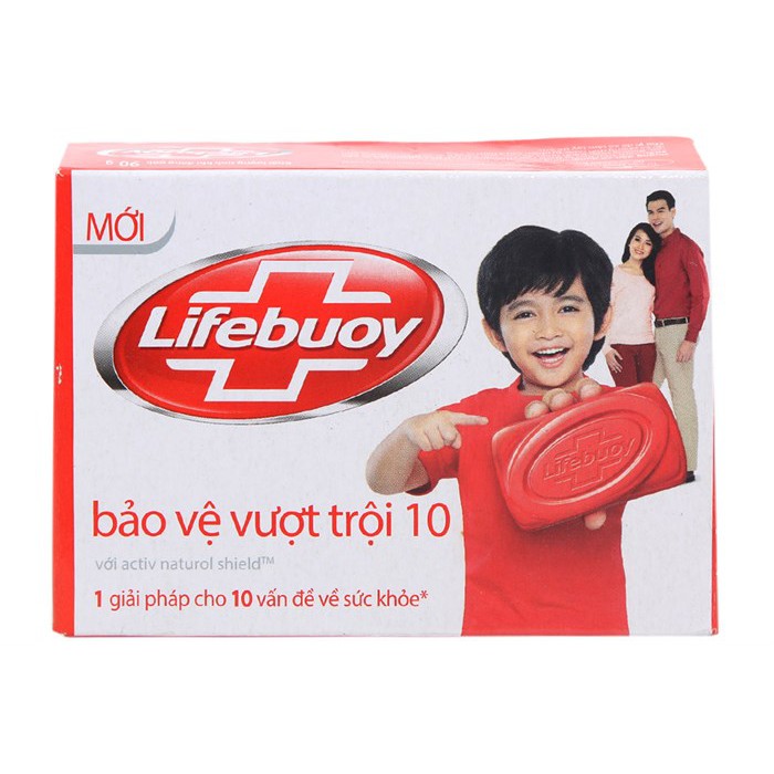 Xà Bông Cục Lifebuoy Bảo Vệ Vượt Trội 10 (Đỏ) 90g