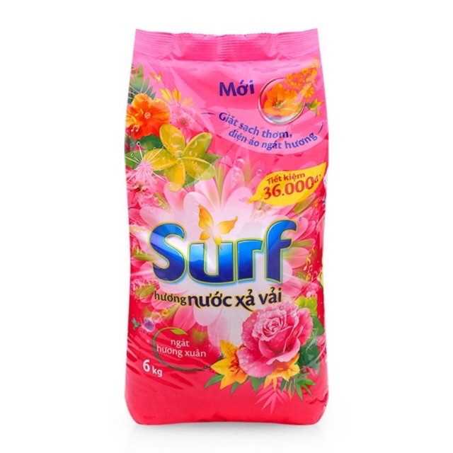 Bột giặt Surf Hương Nước Xả Vải (Hồng) 6kg