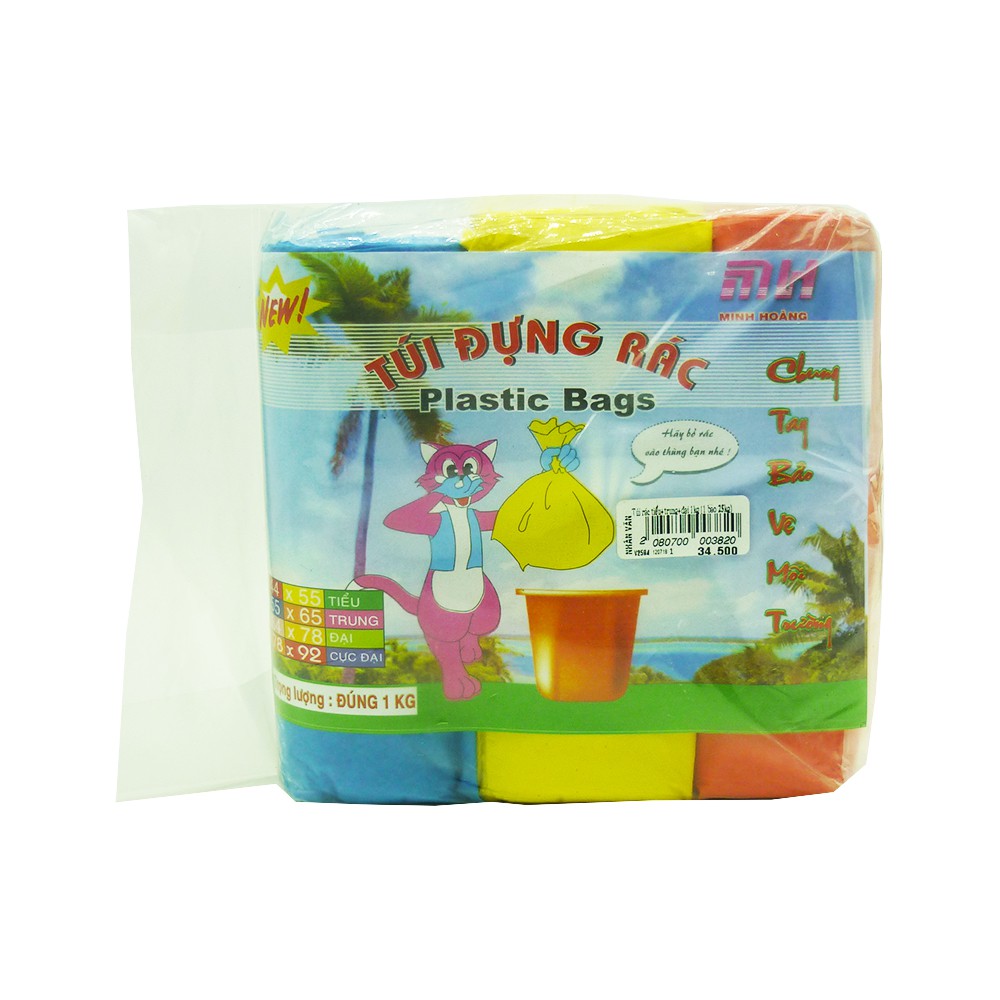 Túi Đựng Rác 3 Màu Tiểu MH: 44 x 55 cm (3 cuộn/bịch)