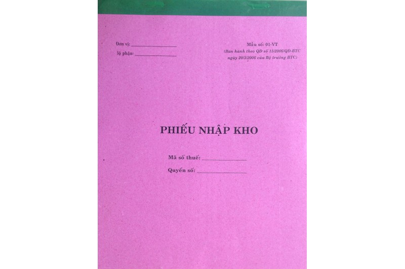 Phiếu Nhập Kho 1L A5 Hồng