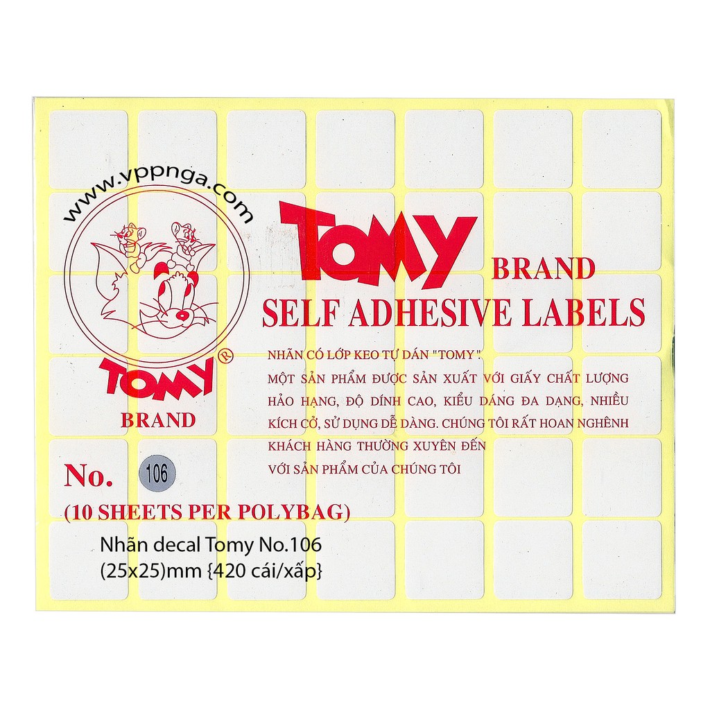 Giấy Decal Tomy 106 (25*25Mm)