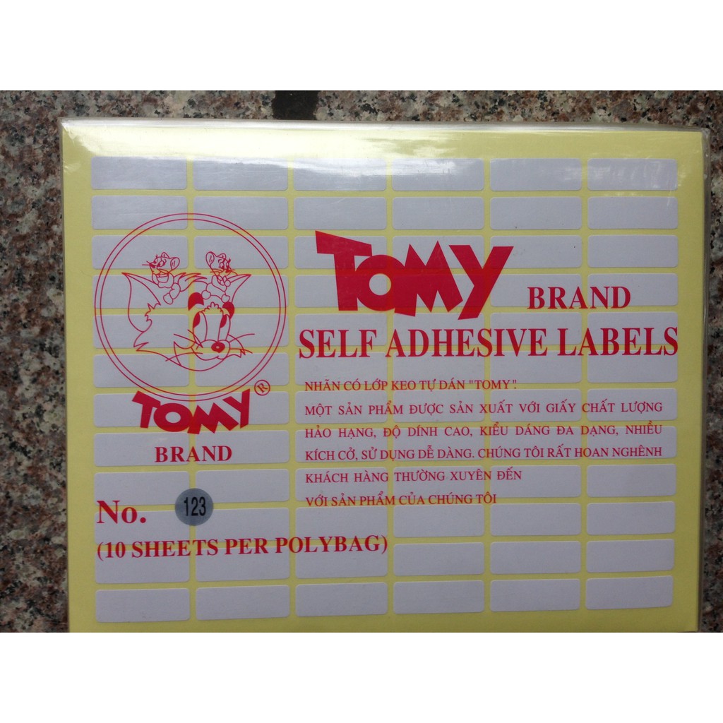 Giấy Decal Tomy 123 (10*29Mm)