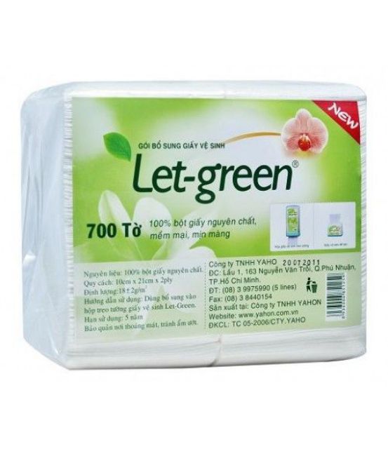 Giấy Ăn Let Green 700 Tờ (503G, 10 * 21Cm*2Ply)