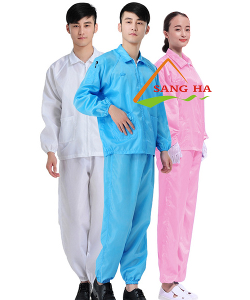 Quần Áo Chống Tĩnh Điện, Bộ Rời, Nón, Size L Màu Trắng