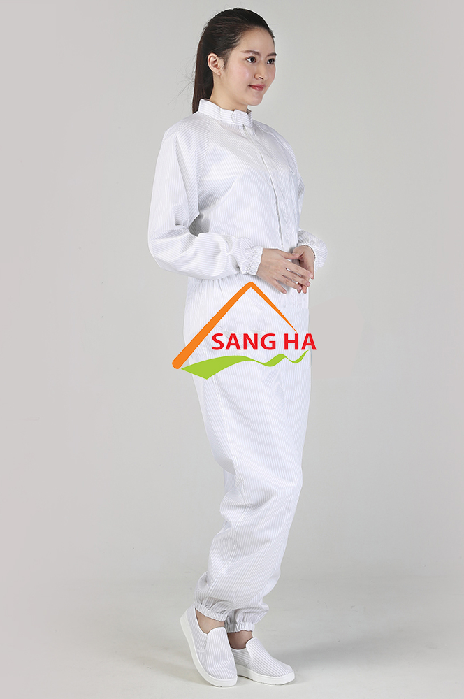 Quần Áo Chống Tĩnh Điện, Bộ Liền, Size L, Màu Trắng