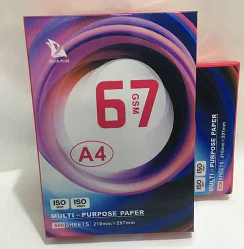 Giấy in Euca Plus A4 Định Lượng 67 gsm 10 ream/thùng