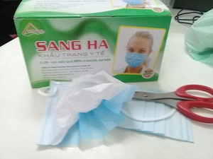 [29259] Vỏ Khẩu Trang Y Tế 3 Lớp Sang Hà(Xanh)