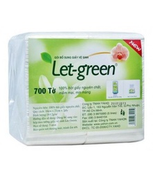 [4633] Giấy Ăn Let Green 700 Tờ (503G, 10 * 21Cm*2Ply)