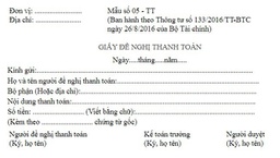 [47832] Giấy Đề Nghị Thanh Toán