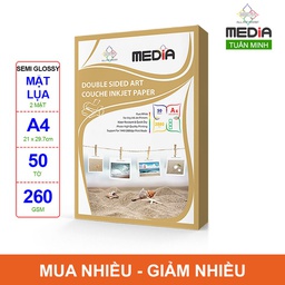 [48772] Giấy In Ảnh Media A4 Định Lượng 260 gsm 2 Mặt Nhám 50 Tờ