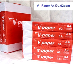 [8938510000185] Giấy in V-Paper A4 Định Lượng 62 gsm Không Thùng