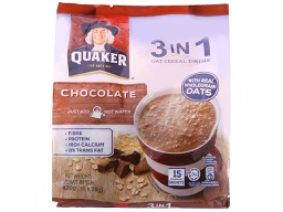 [56766] Thức uống yến mạch 3 trong 1 vị chocolate Quaker bịch 420g